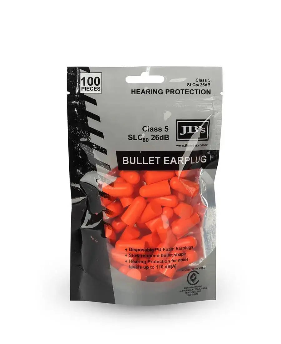 JB's BULLET SHAPED EARPLUG (100 PIECES) 8P040 Jb's Wear